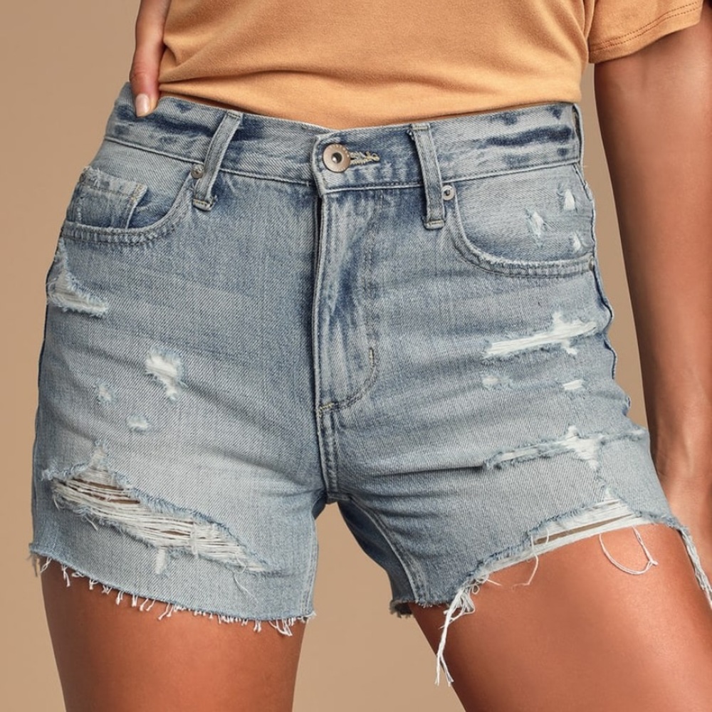 Pistola Ace high rise cutoff shorts light wash